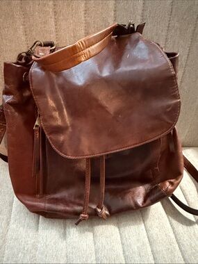 Rachel Roy Classic Brown Leather  Backpack - Timeless Carry Rachel Roy